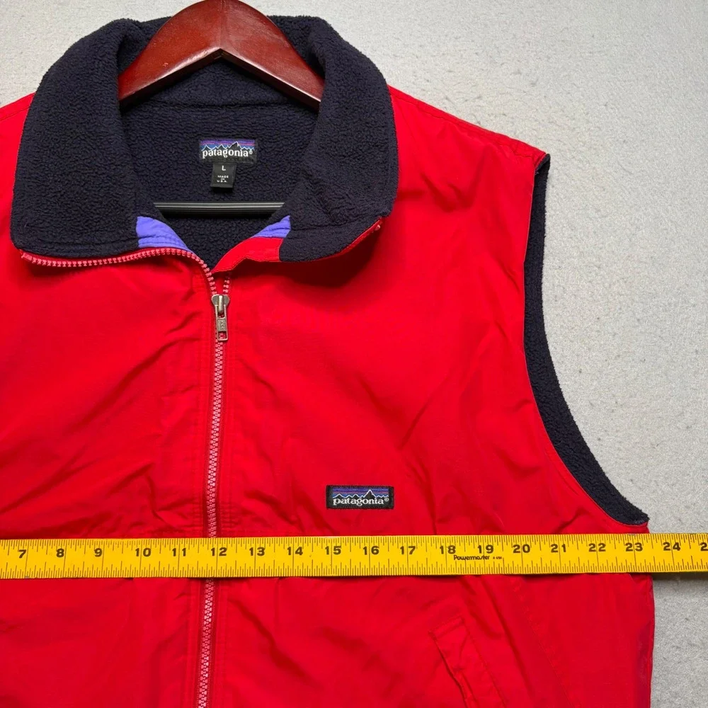 Patagonia Shelled Synchilla Vest Mens L Red 28501 Vintage 90s Fleece Lined USA